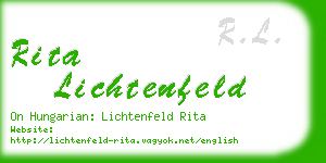 rita lichtenfeld business card